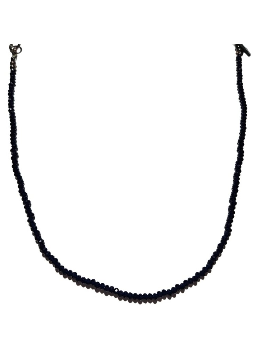 Retro Navy Blue Faceted Bead Necklace Retro 50s Minimalist Fashion Jewelry Women
